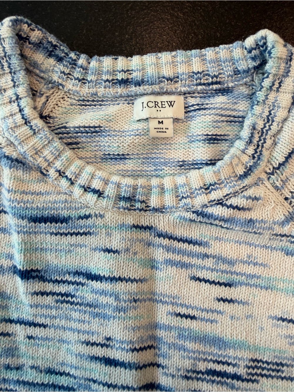 J. Crew Blue and White Marled Crewneck Sweater - Picture 7 of 9
